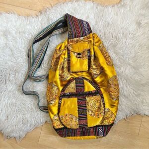 Ethnic tribal printed backpack bag purse chestnut